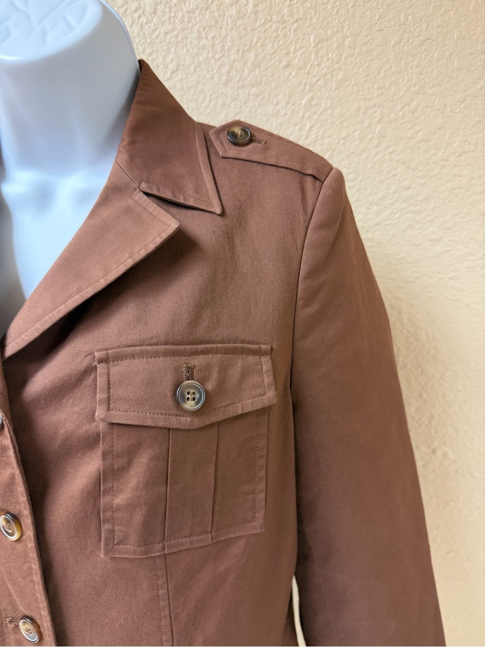 4/$20 Apostrophe Brown Utility Jacket with Button Front - Picture 4 of 7